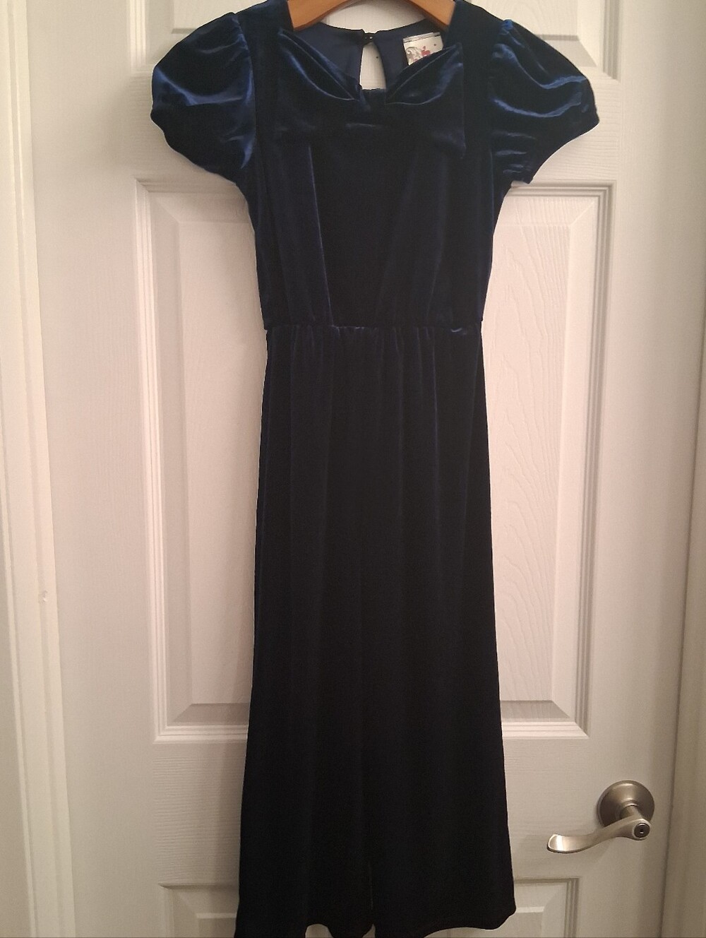 Jenna & Jessie Blue Velvet Jumpsuit Girls Size 8